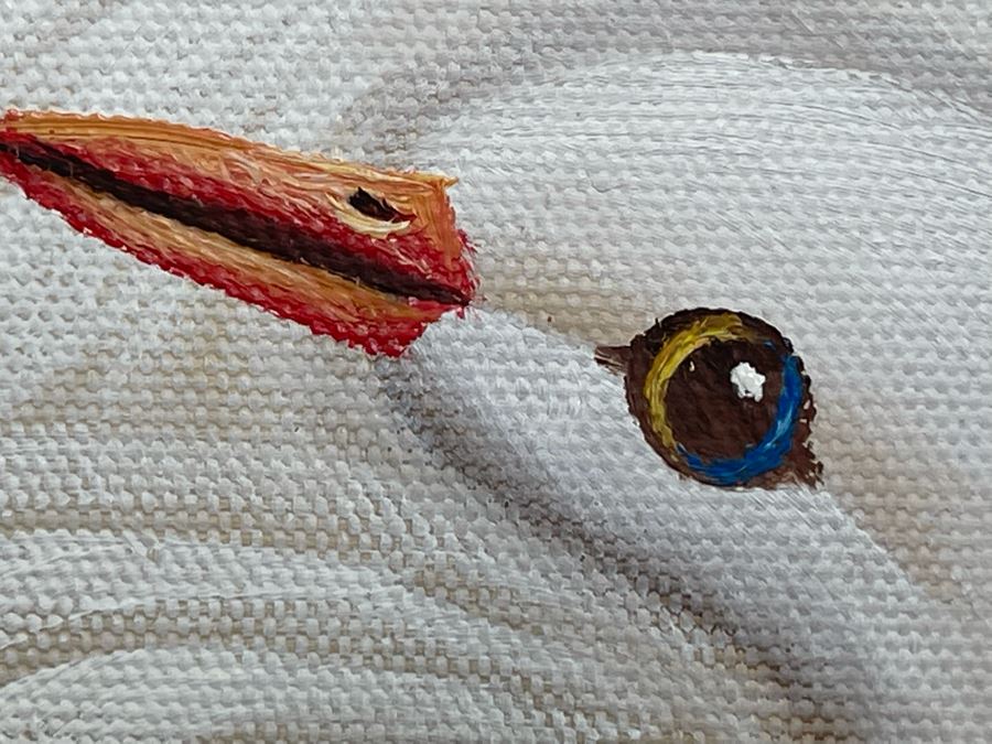 Oil Painting Of White Peacocks With Fancy Frame 24W X 36H Retails $1,695 [Photo 11]