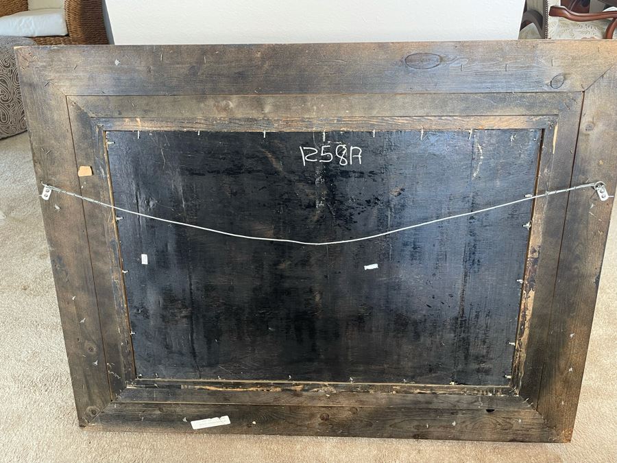 Parrot Painting In Fancy Gilt Wooden Frame 49W X 38H [Photo 16]