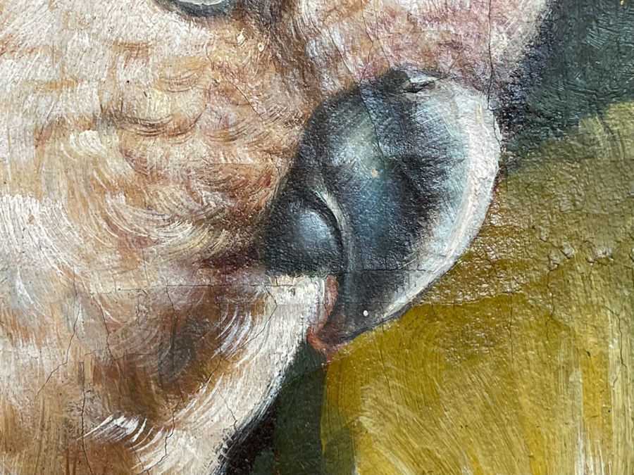 Parrot Painting In Fancy Gilt Wooden Frame 49W X 38H [Photo 9]