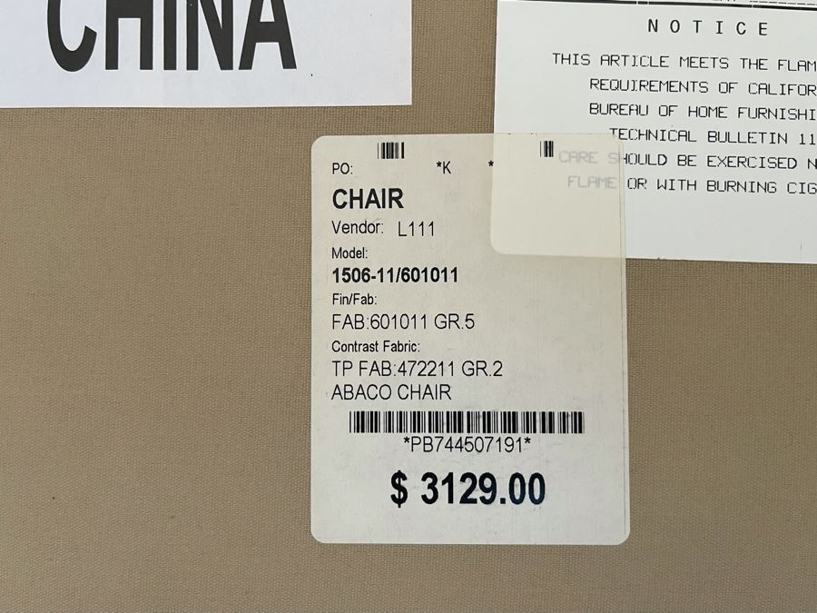 Tommy Bahama Barrel Chair Retails $3,129 [Photo 10]