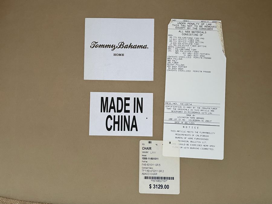 Tommy Bahama Barrel Chair Retails $3,129 [Photo 9]