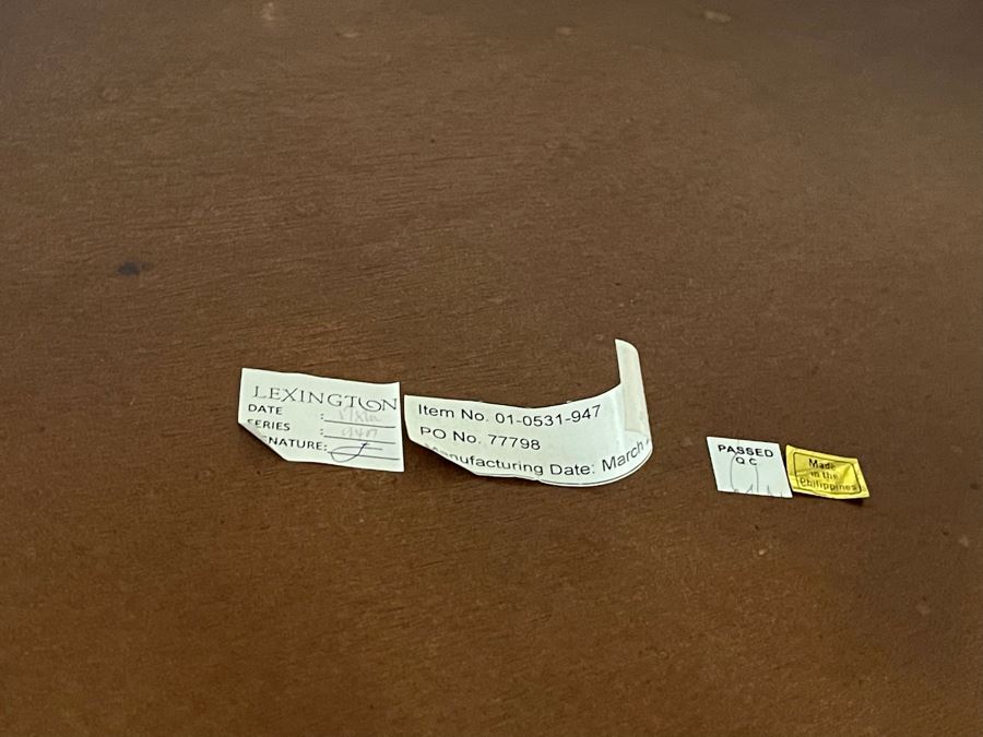 Lexington Coffee Table With Wooden Base And Glass Top Glass Is 44W Base Is 32W [Photo 7]