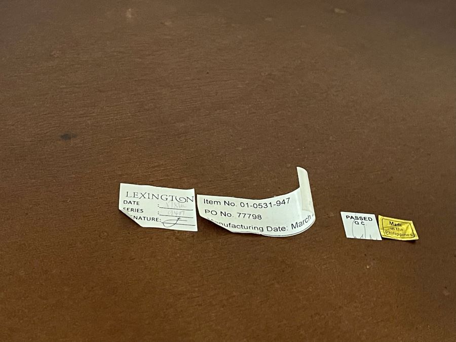 Lexington Coffee Table With Wooden Base And Glass Top Glass Is 44W Base Is 32W [Photo 8]