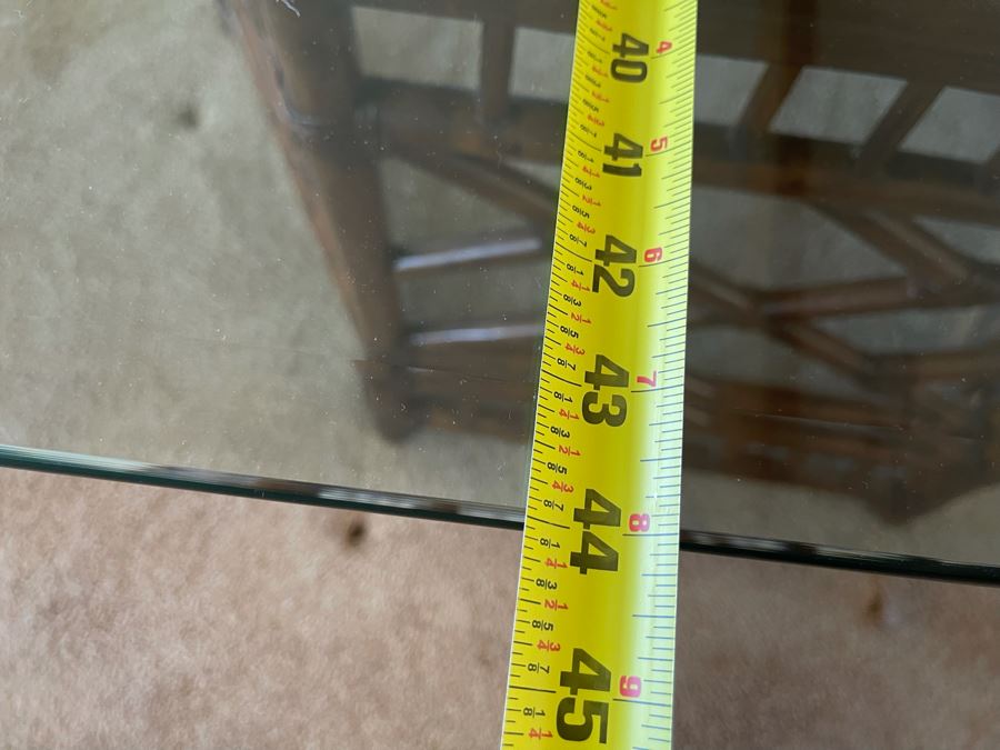 Lexington Coffee Table With Wooden Base And Glass Top Glass Is 44W Base Is 32W [Photo 9]