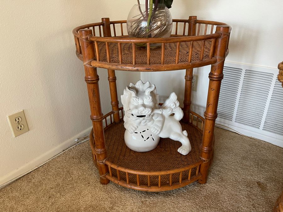 Rattan Side Table 26W X 27H [Photo 3]