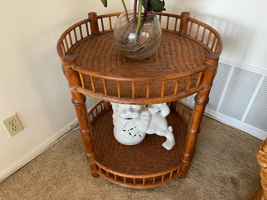 Rattan Side Table 26W X 27H [Photo 2]