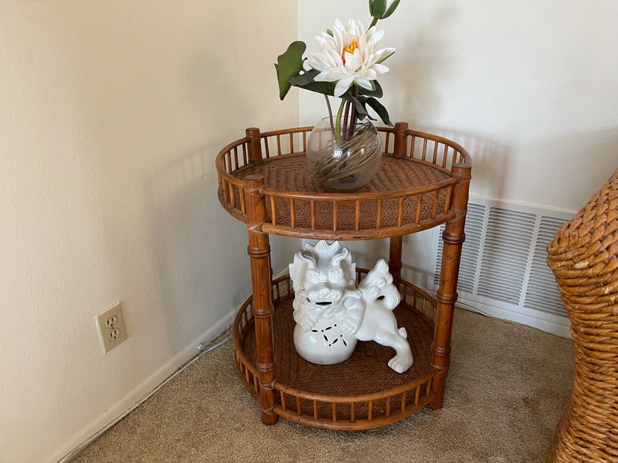 Rattan Side Table 26W X 27H [Photo 8]