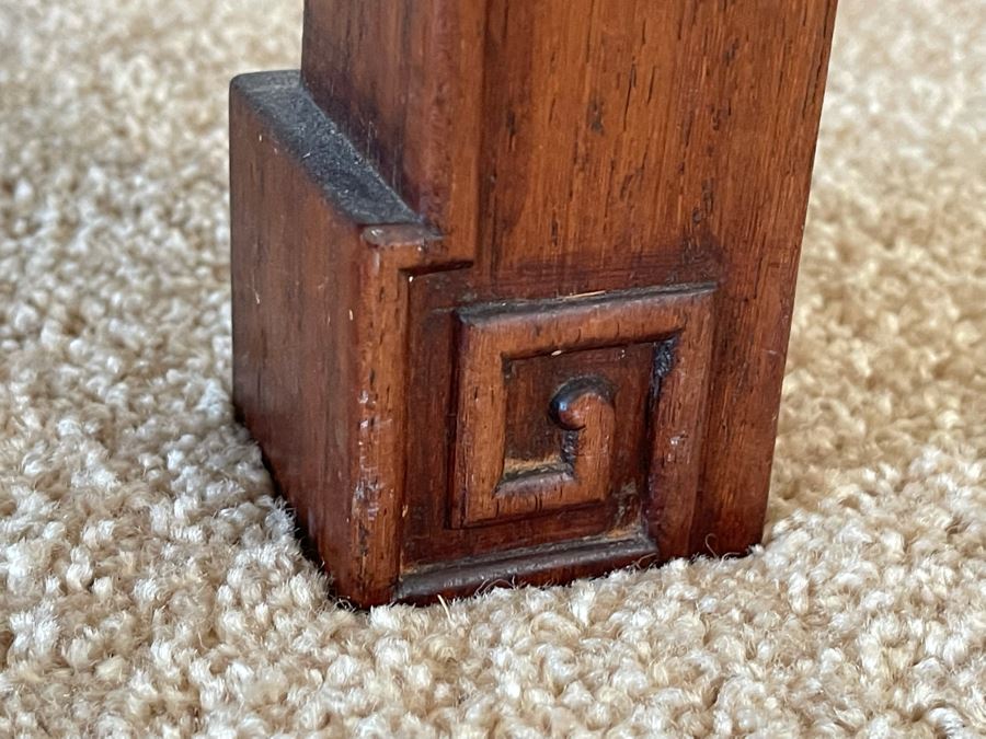 Chinese Carved Wooden Side Table Made In Hong Kong 18W X 14H [Photo 11]