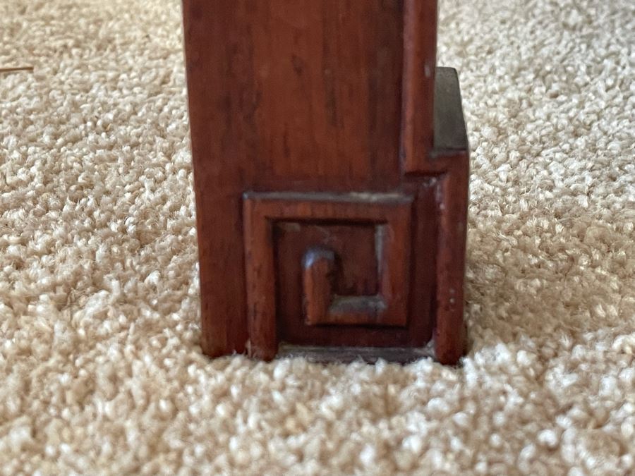 Chinese Carved Wooden Side Table Made In Hong Kong 18W X 14H [Photo 9]