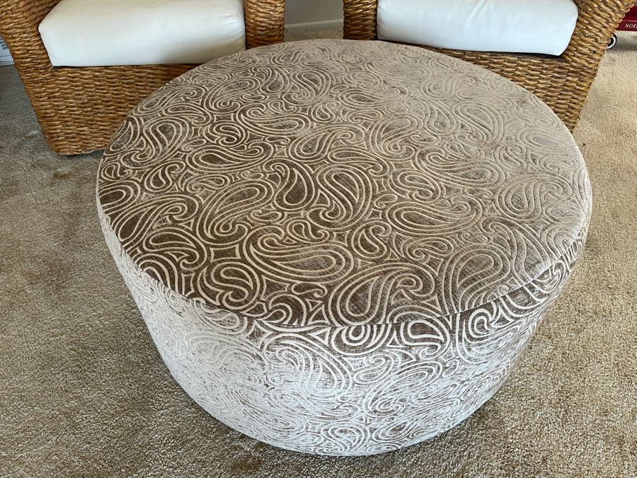 Howard Elliot Round Ottoman 35.5W X 18H [Photo 2]