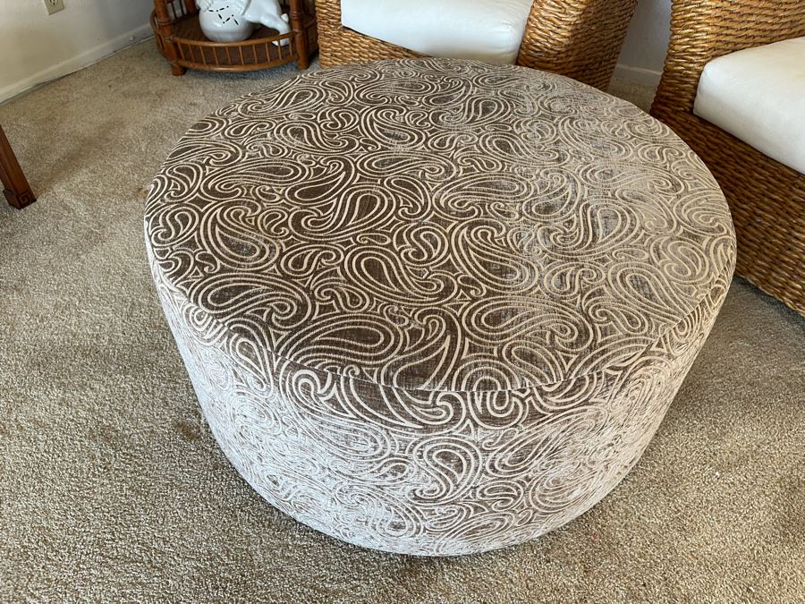 Howard Elliot Round Ottoman 35.5W X 18H [Photo 3]