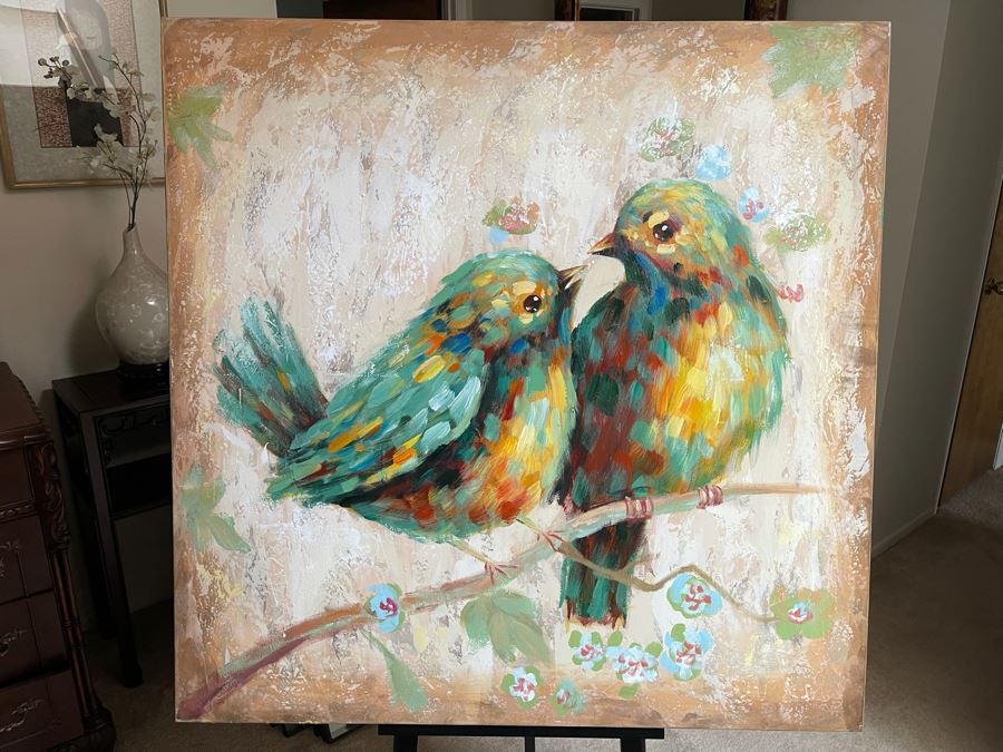 Bird Painting On Canvas 39 X 39