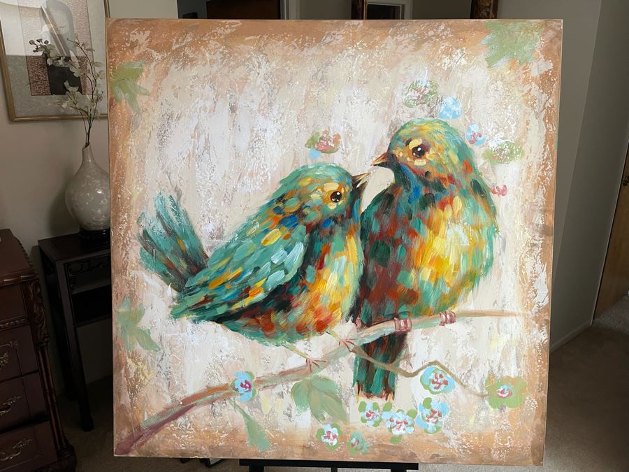 Bird Painting On Canvas 39 X 39 [Photo 2]