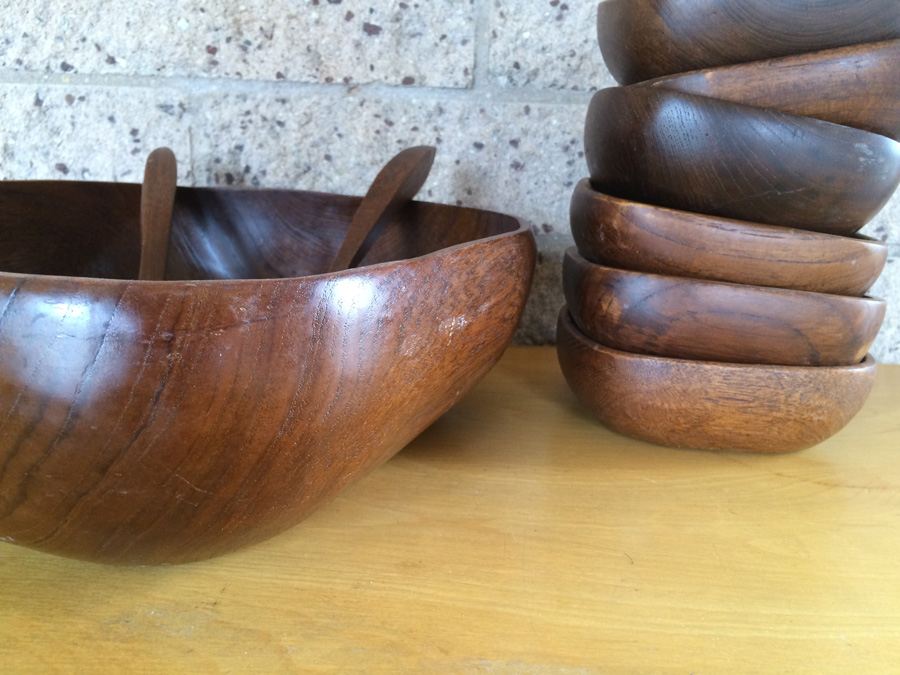 Wooden Salad Bowl Serving Set [Photo 6]