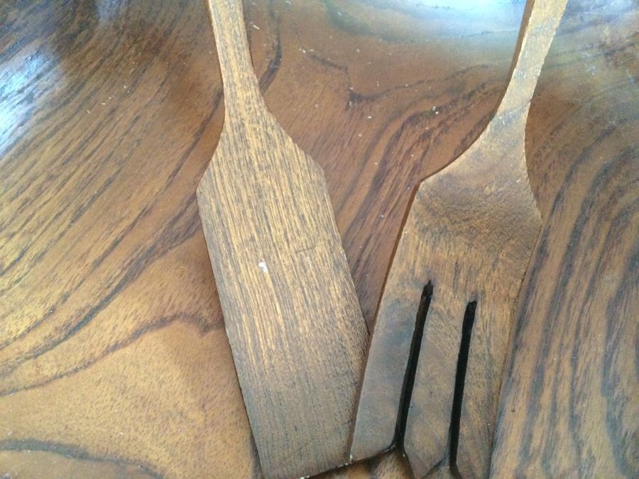 Wooden Salad Bowl Serving Set [Photo 3]