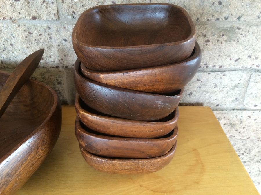 Wooden Salad Bowl Serving Set [Photo 4]