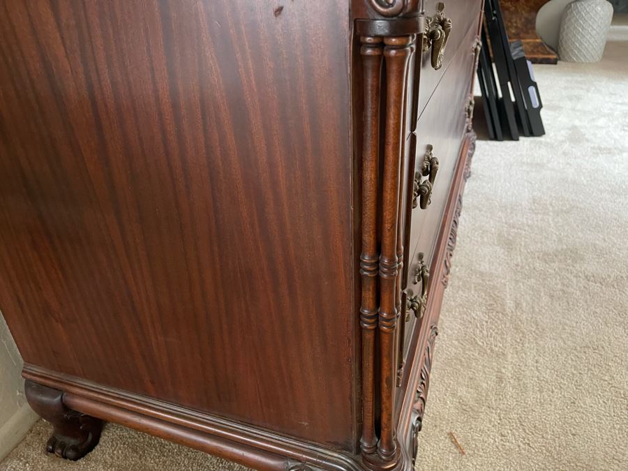 Vintage Chest Of Drawers Side Trim On Left Top Side Is Chipped 50W X 22D X 35H [Photo 7]
