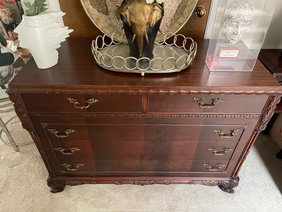 Vintage Chest Of Drawers Side Trim On Left Top Side Is Chipped 50W X 22D X 35H [Photo 8]