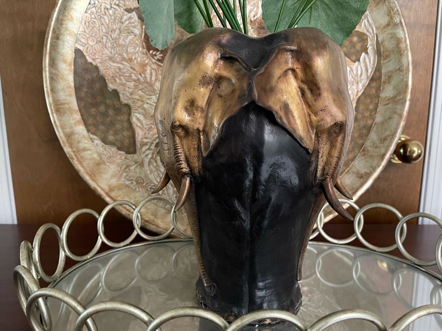 Metal Elephant Vase 12H Retails $795 [Photo 1]