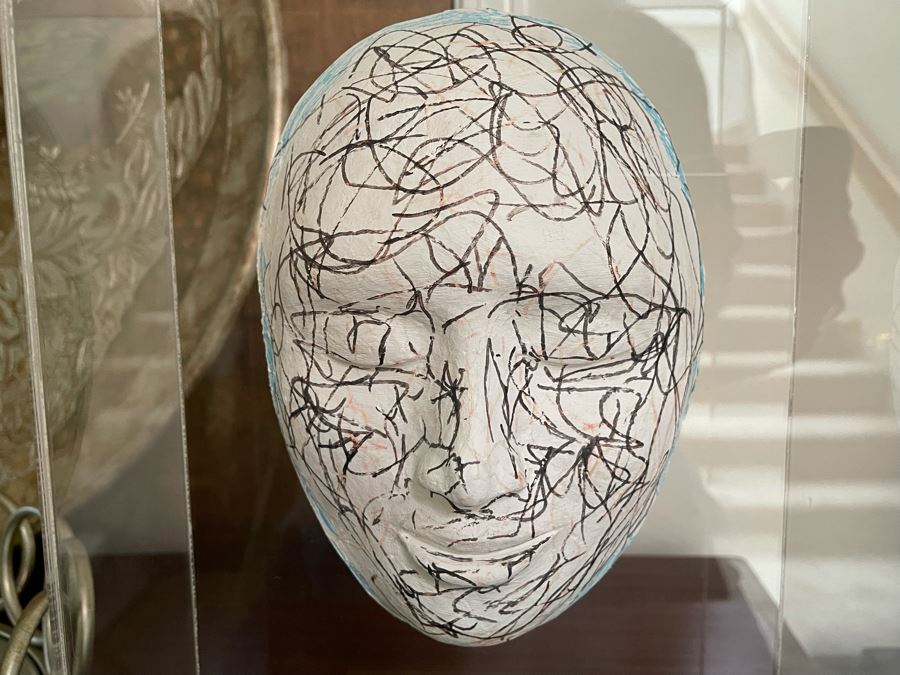 Martin Sheen Decorated And Signed Mask In Lucite Shadow Box 8W X 4D X 13H [Photo 4]