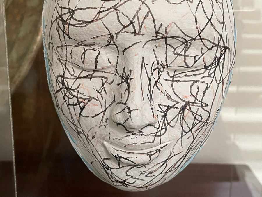 Martin Sheen Decorated And Signed Mask In Lucite Shadow Box 8W X 4D X 13H [Photo 5]