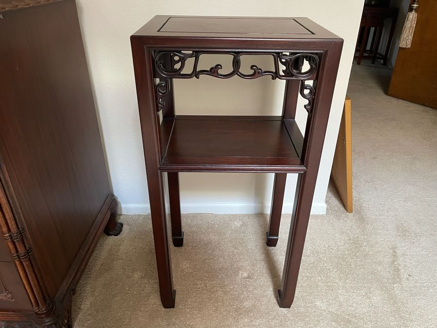 Chinese Wooden Side Table Stand 16W X 12D X 32H [Photo 1]