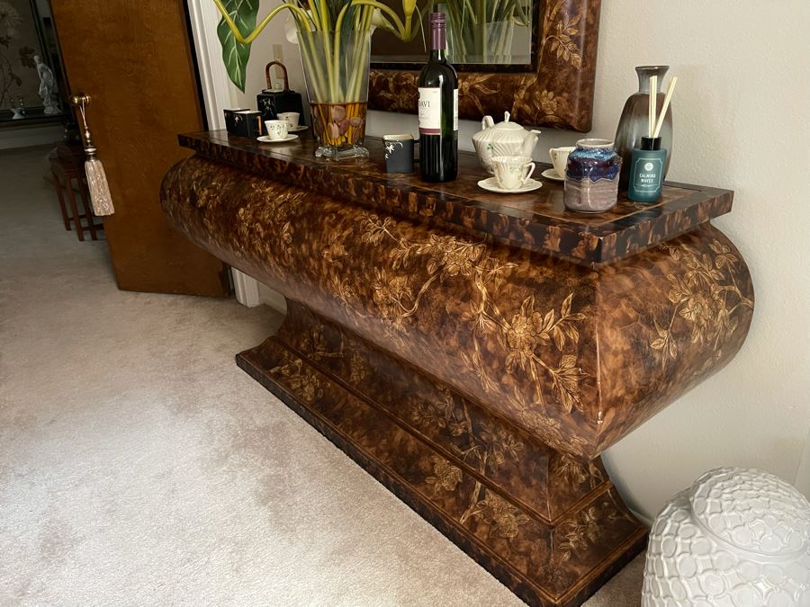 Console Entry Table 68W X 19D X 35H With Matching Wall Mirror 41W X 55H [Photo 6]