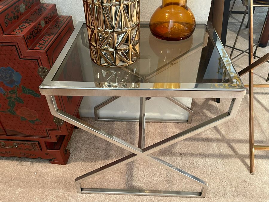 Nate Berkus Silver Finish Accent Table 18W X 15D X 19H [Photo 3]