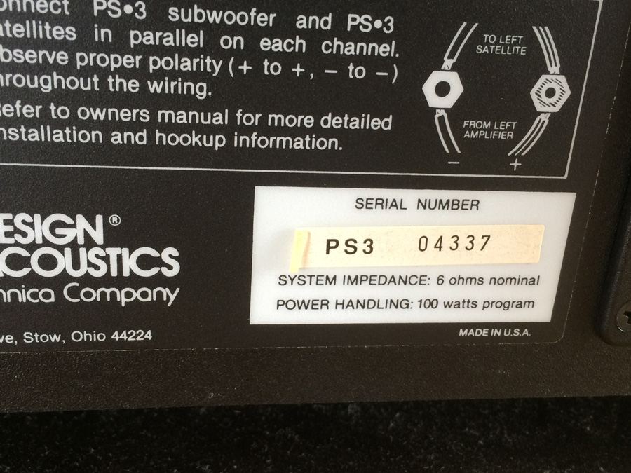 Audio-Technica Design Acoustics PS3 Speakers and Subwoofer [Photo 7]