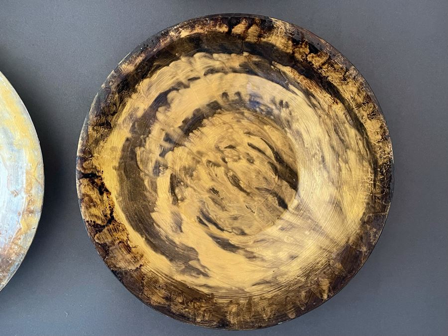 Original Signed Mixed Mixed Artwork Of Nine Framed Hand Painted Plates [Photo 6]