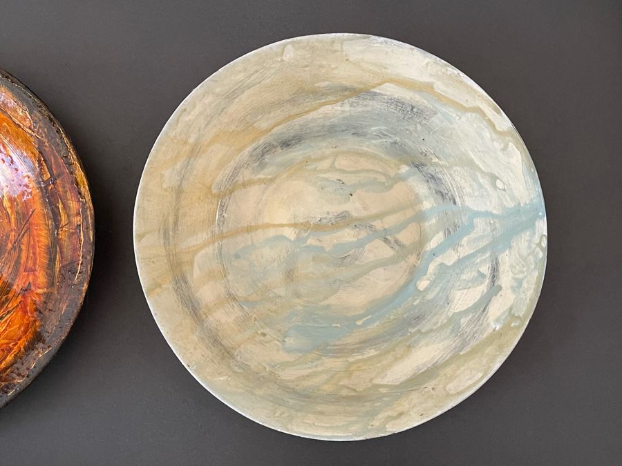 Original Signed Mixed Mixed Artwork Of Nine Framed Hand Painted Plates [Photo 12]