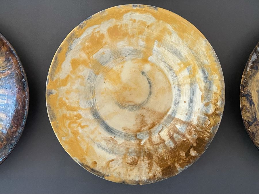 Original Signed Mixed Mixed Artwork Of Nine Framed Hand Painted Plates [Photo 7]