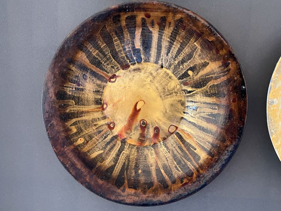 Original Signed Mixed Mixed Artwork Of Nine Framed Hand Painted Plates [Photo 8]