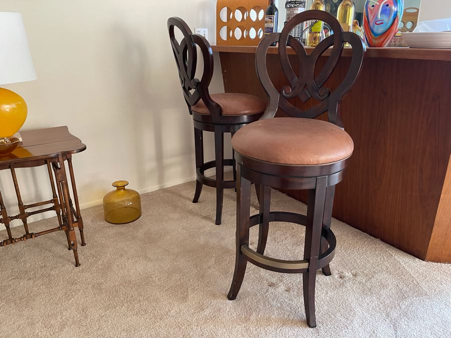 Pair Of Artistica Swivel Barstools 19W X 29H Seat Height X 47H [Photo 6]