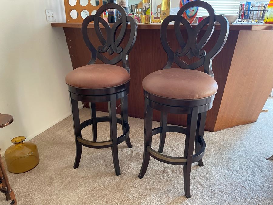 Pair Of Artistica Swivel Barstools 19W X 29H Seat Height X 47H [Photo 2]