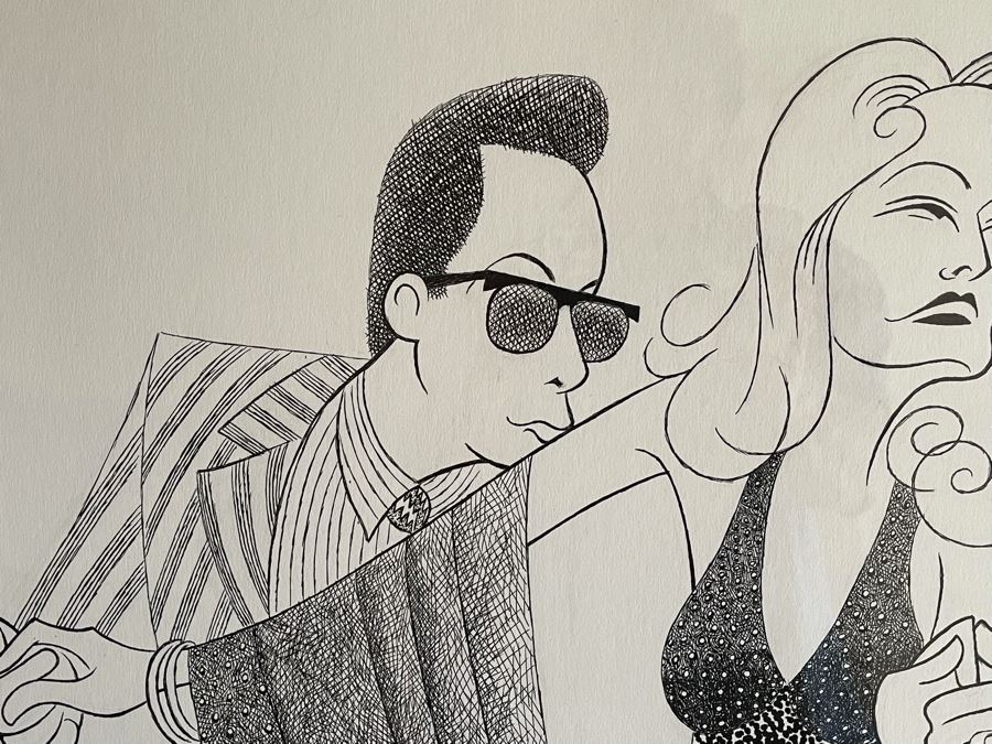 Original Ken Fallin Framed Caricature Artwork Client Paid $400 Just For Professional Gold Framing 19.5W X 29.5H [Photo 5]