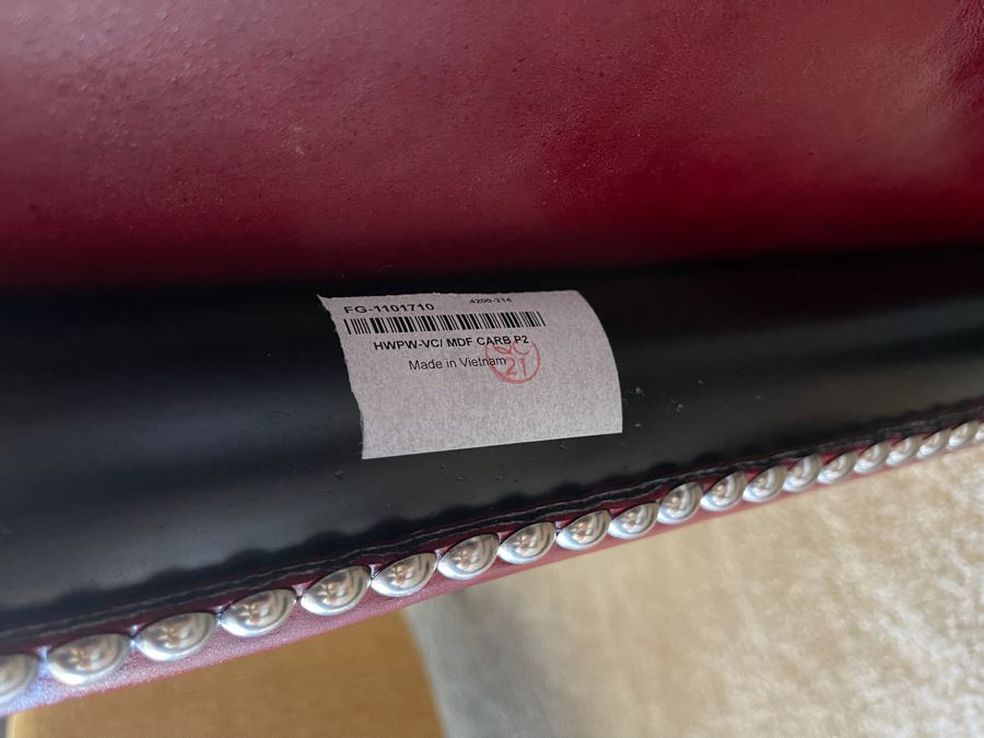 Red Leather Modern Directors Chair 25W X 22D X 37H Retails $2,449 [Photo 12]