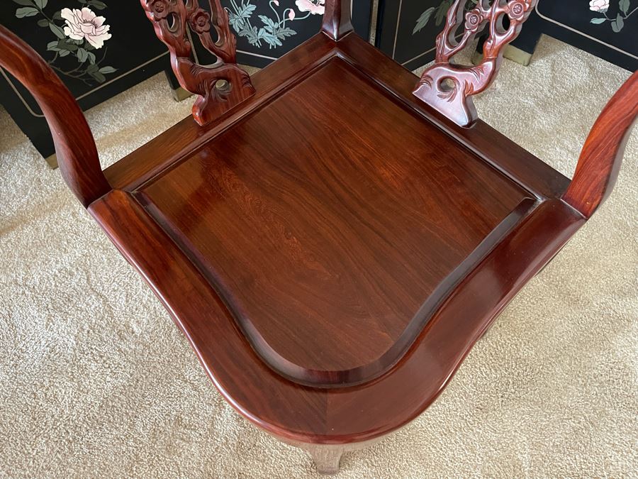 Chinese Carved Rosewood Corner Chair 27W X 22D X 34H [Photo 6]