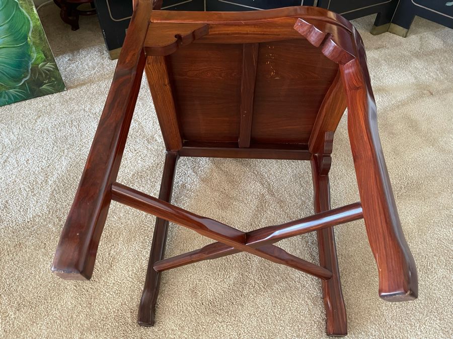 Chinese Carved Rosewood Corner Chair 27W X 22D X 34H [Photo 9]