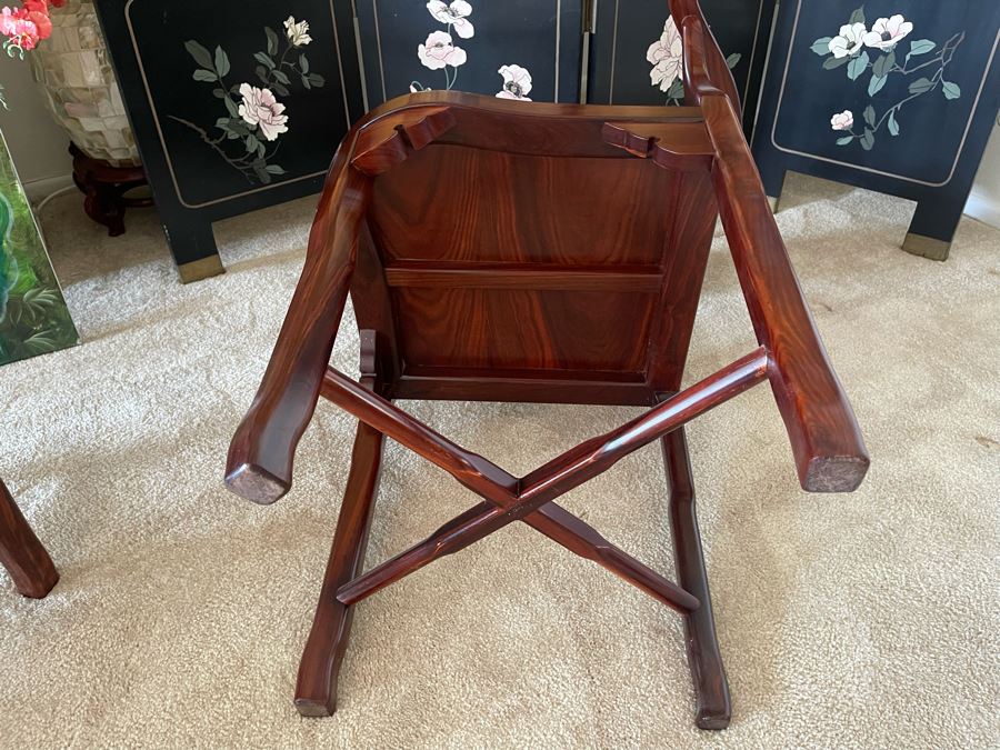 Chinese Carved Rosewood Corner Chair 27W X 22D X 34H [Photo 8]