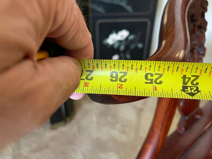 Chinese Carved Wooden Corner Chair 27W X 22D X 33H [Photo 8]