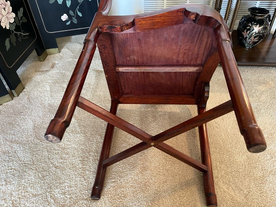 Chinese Carved Wooden Corner Chair 27W X 22D X 33H [Photo 7]