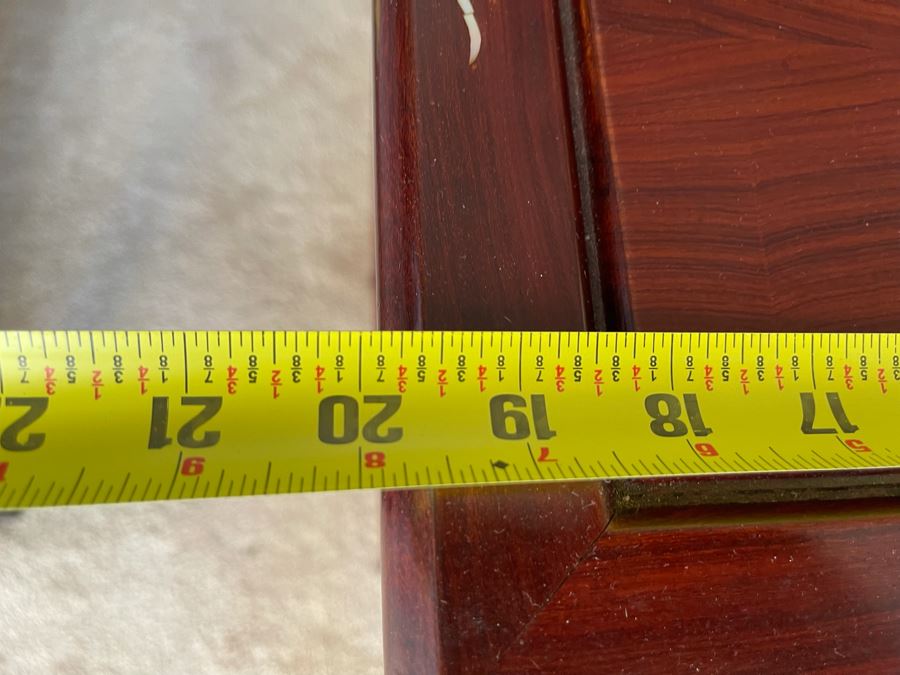 Chinese Mother Of Pearl Inlay Wooden Nesting Tables (3 Tables) 20W X 14D X 26H [Photo 12]