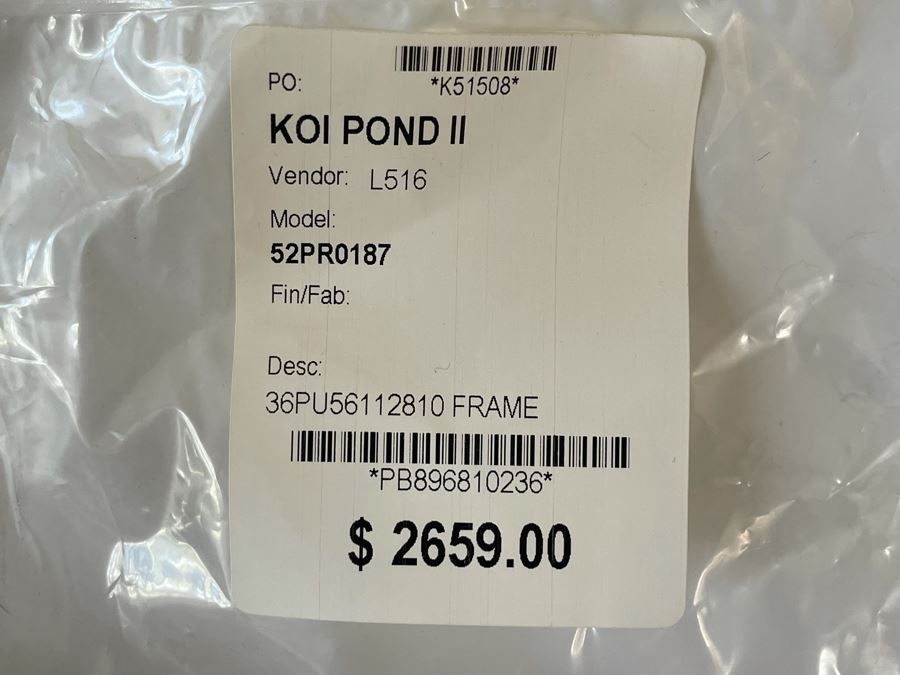 VERY LARGE (Looks Small In Photos) Koi Pond II Canvas Print 7'H X 56'W Retails $2,659 [Photo 14]