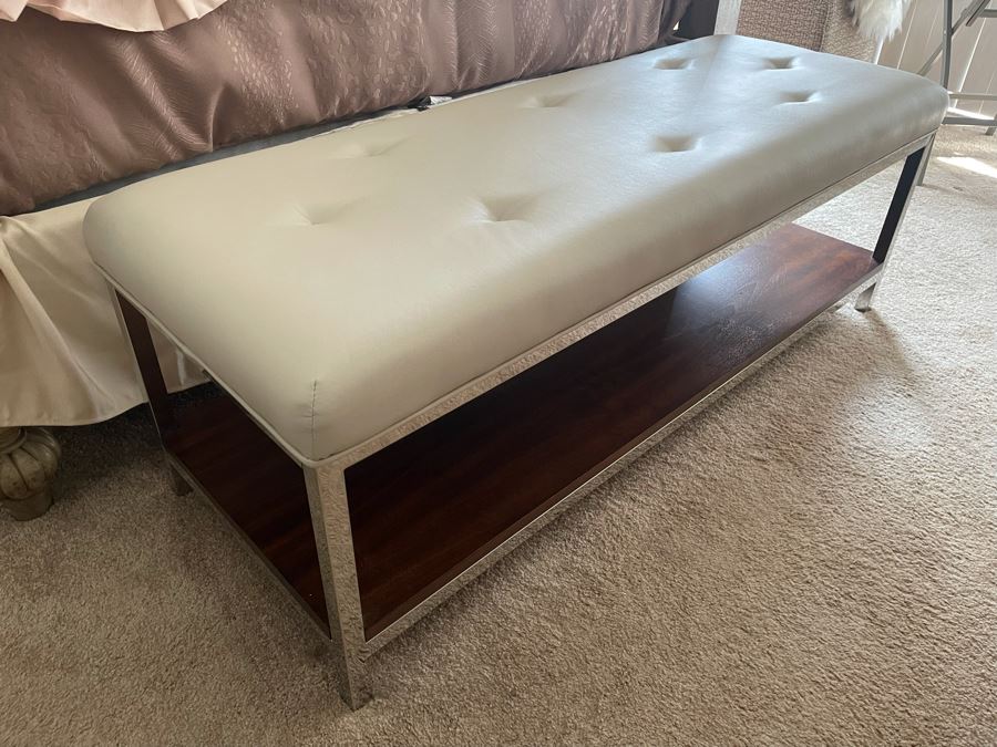 Hammary Furniture Modern Chrome Tufted Cocktail Bench [Photo 5]