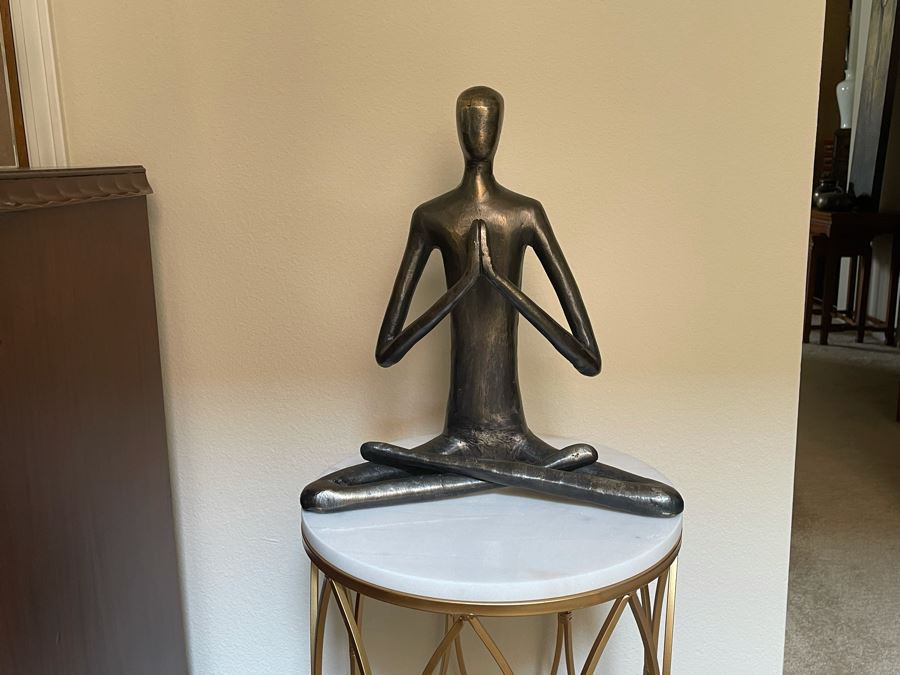 Ethan Allen Metal Sitting Bodhi Sculpture 16W X 18H Retails $260 [Photo 3]