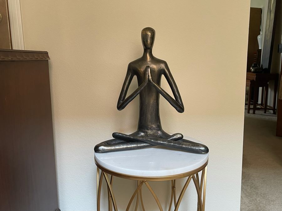 Ethan Allen Metal Sitting Bodhi Sculpture 16W X 18H Retails $260 [Photo 1]