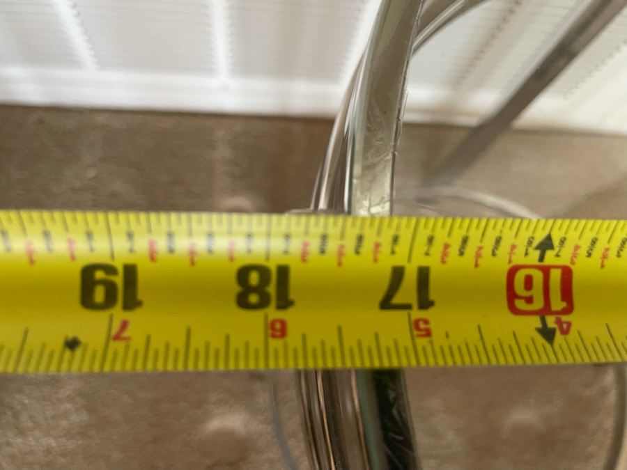 Modern Chrome Occasional Table With Glass Top 17W X 21H [Photo 5]