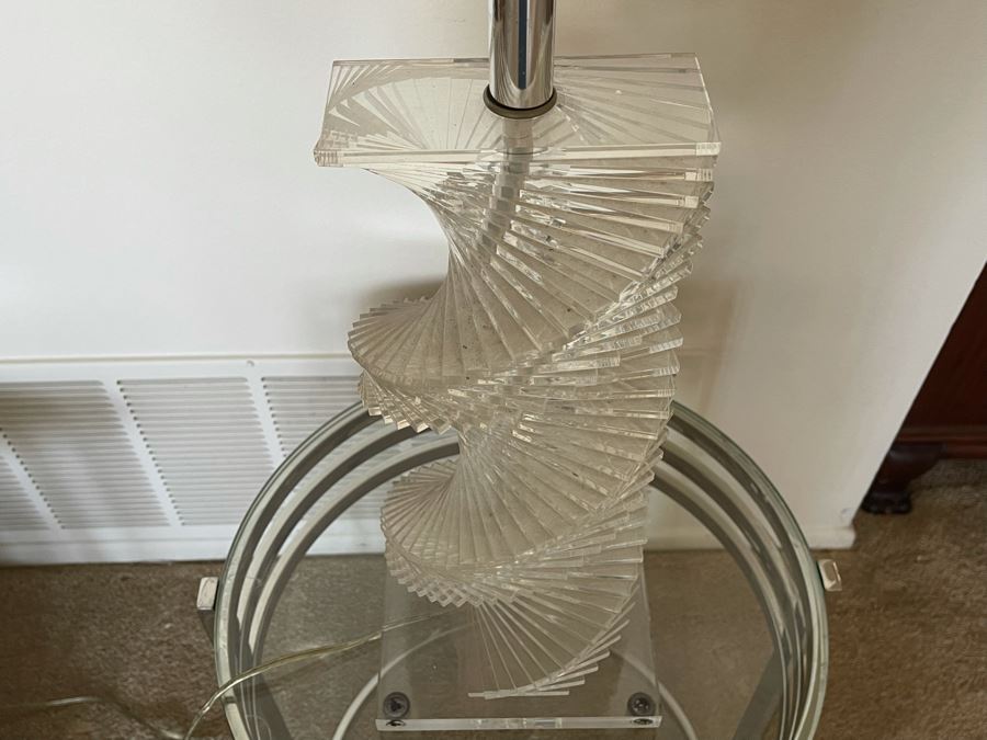 Modernist Spiral Lucite Table Lamp Without Shade 30H [Photo 5]