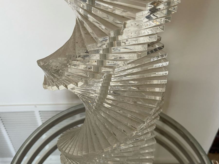 Modernist Spiral Lucite Table Lamp Without Shade 30H [Photo 6]